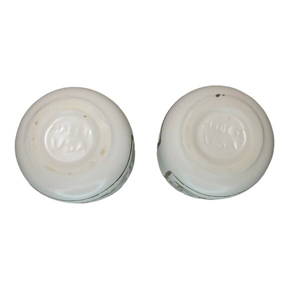 Vintage Mid-Century Mayan Aztec Native Design Vase Pair Cream Gold USA Made - Picture 7 of 16